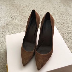 Gucci brown suede pumps. FINAL MARK DOWN